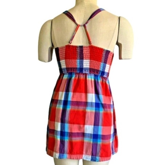 Hollister Multicolor Plaid Sleeveless Spaghetti Strap Blouse Sz S #232F - Picture 3 of 7